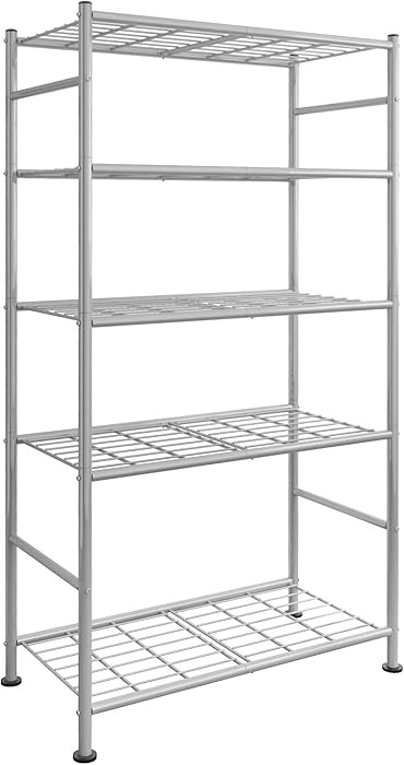 Storage Shelves - 5 Tier Shelf Organizer, Heavy Duty Garage Shelving Unit with Leveling Feet, Sta... | Amazon (US)
