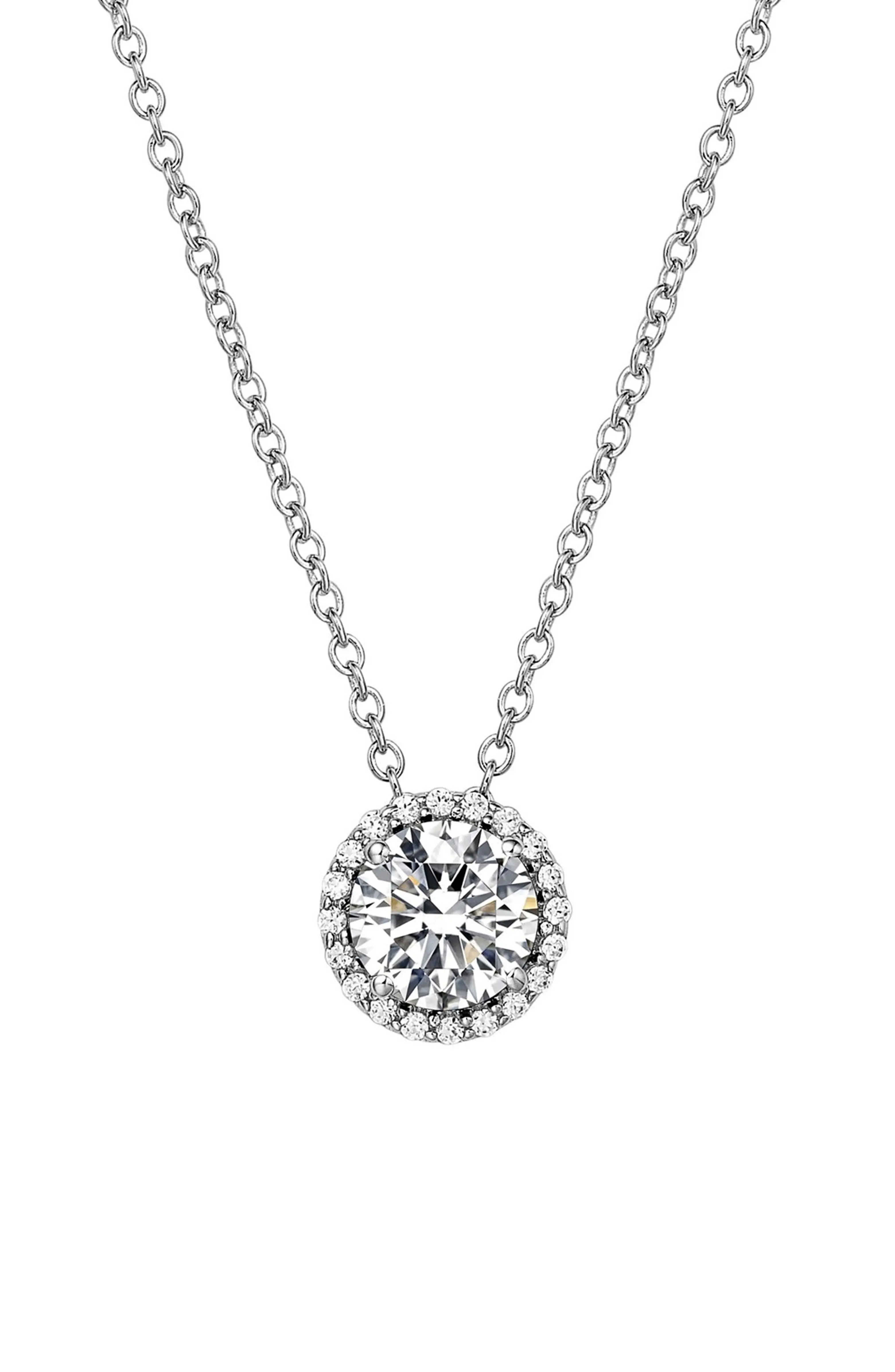 Birthstone Halo Pendant Necklace | Nordstrom