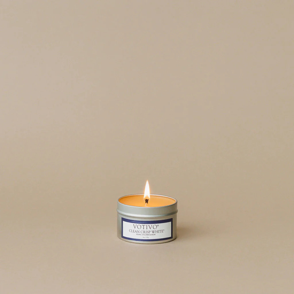 Aromatic Travel Tin Candle-Clean Crisp White | Votivo