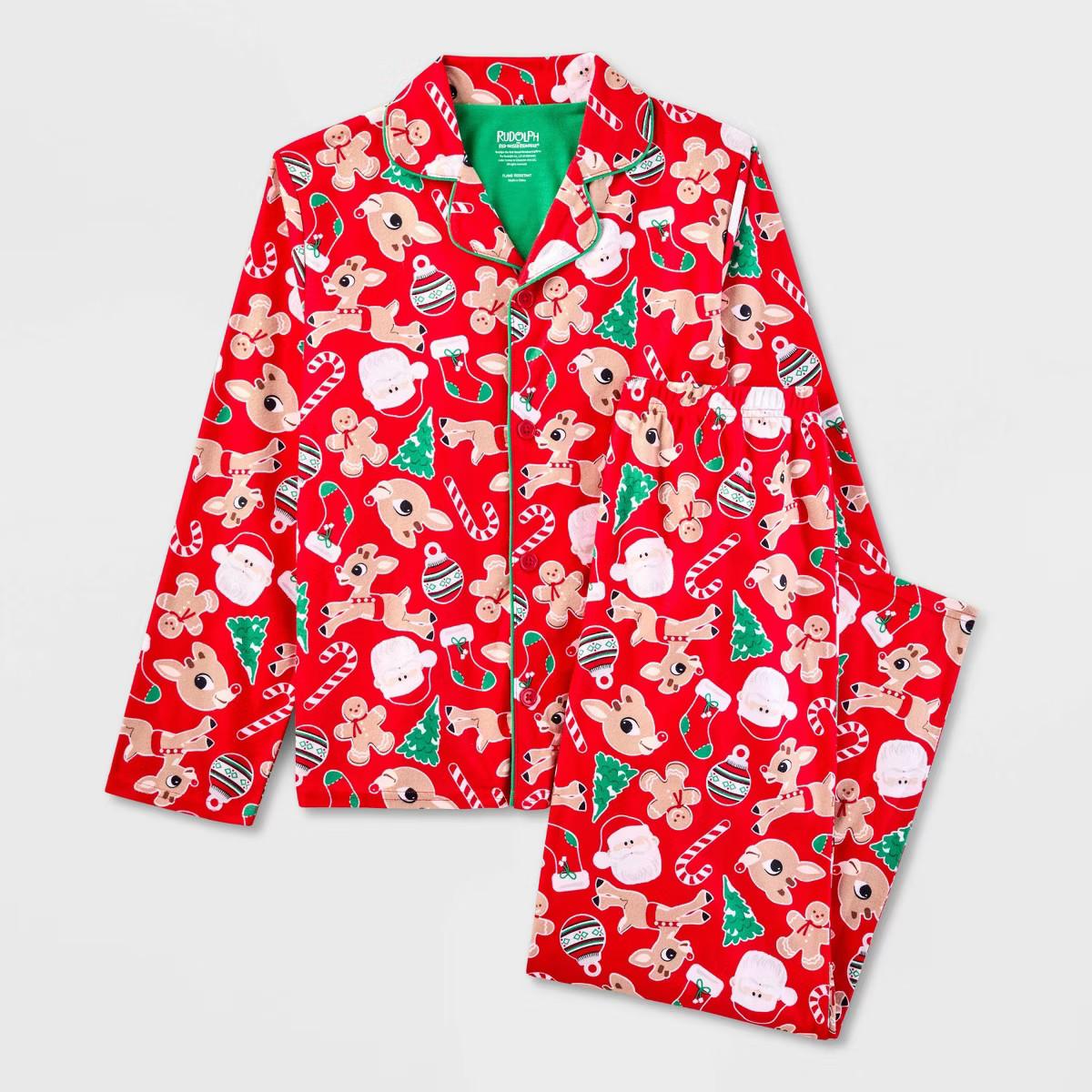 Kids' Rudolph the Red-Nosed Reindeer 2pc Pajama Set - Red | Target