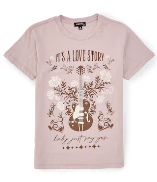 Big Girls 7-16 Short Sleeve Its A Love Story Graphic T-Shirt | Dillard's