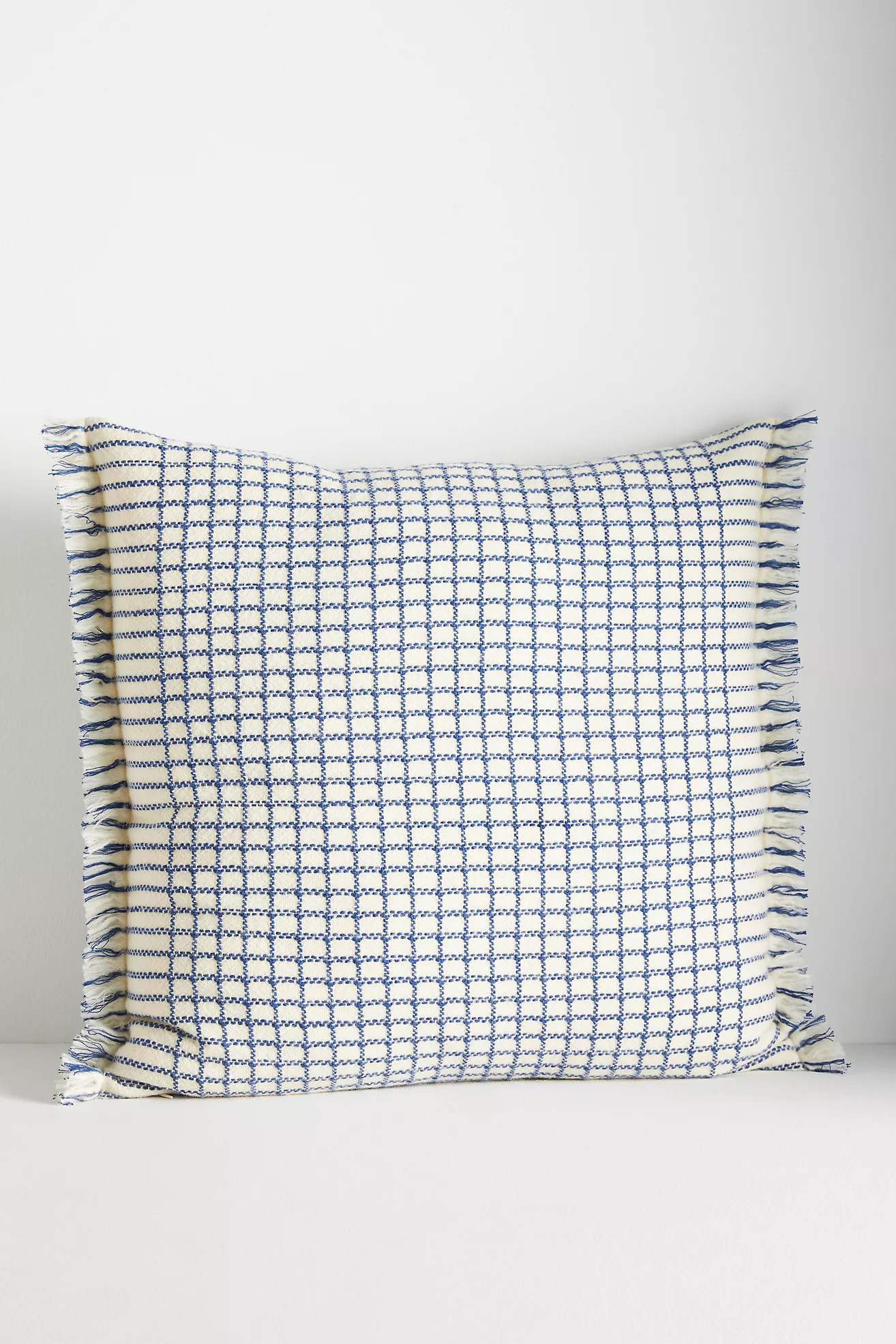 Windowpane Wool Blend Pillow | Anthropologie (US)