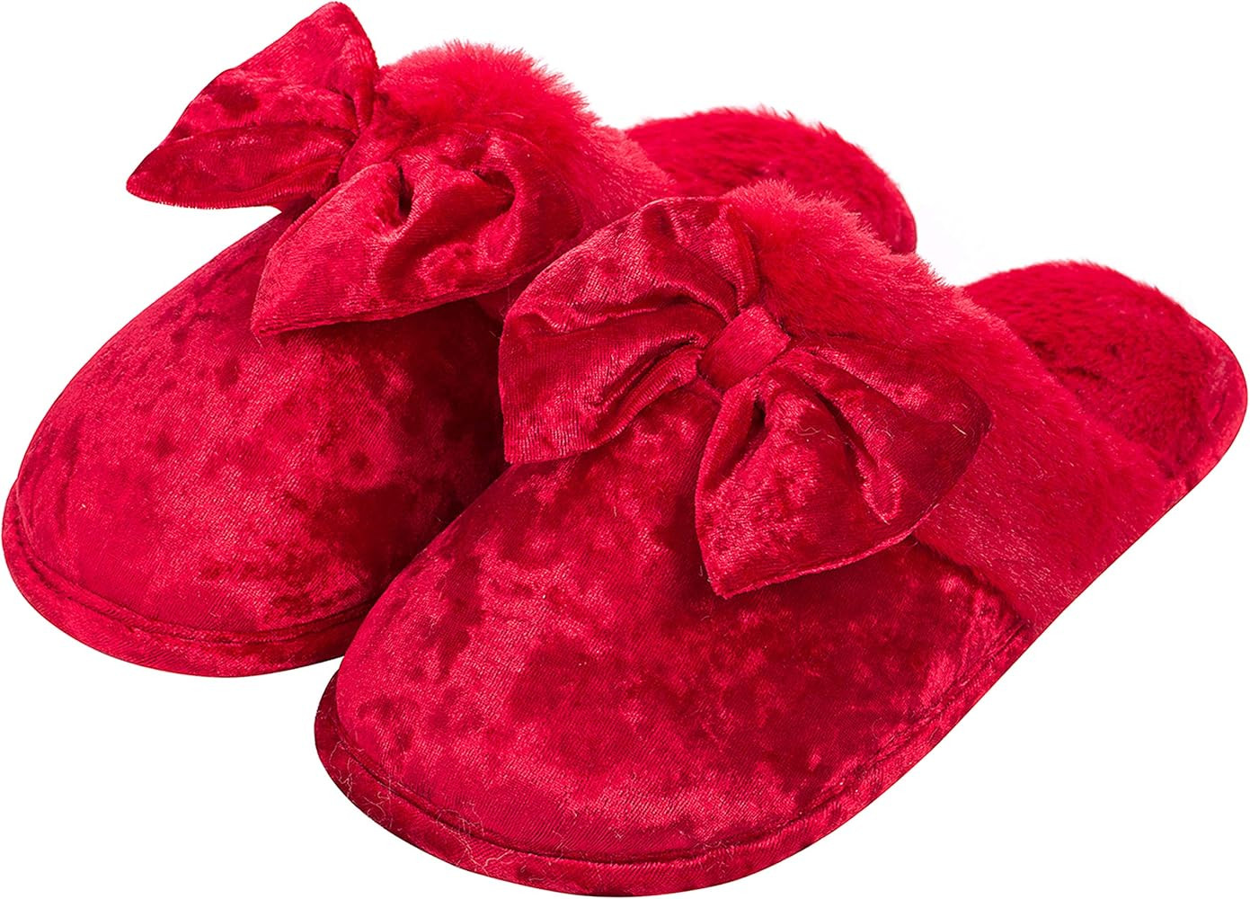 DL Womens-House-Slippers-Memory-Foam, Fluffy Velvet Slip on Scuff Slippers For Women Indoor, Warm... | Amazon (US)
