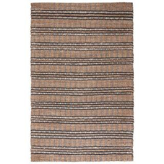 Natural Fiber Navy/Beige 6 ft. x 9 ft. Striped Woven Area Rug | The Home Depot