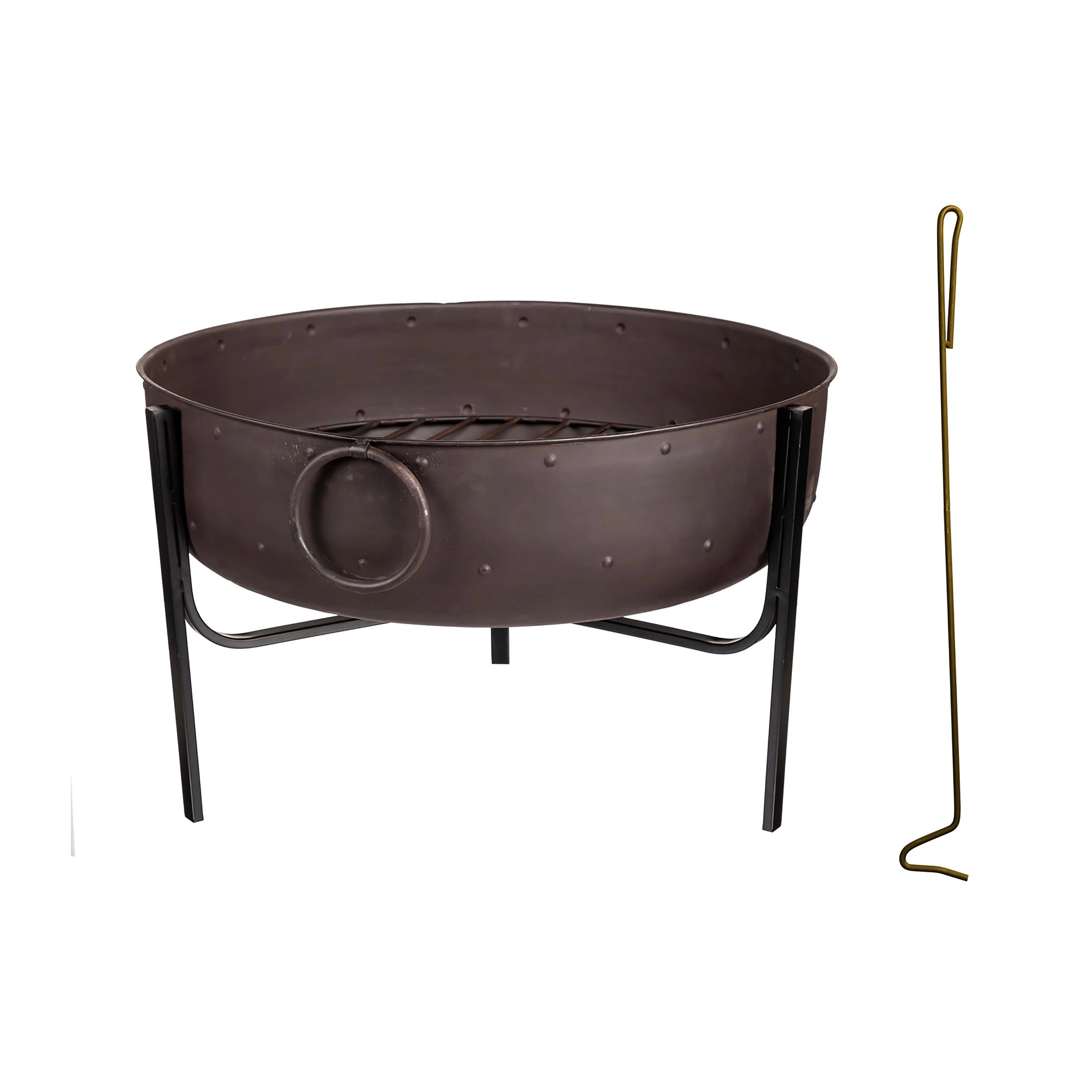 Wood-Burning Fire Pit Bowl with Iron Loop Handles | Plow & Hearth
