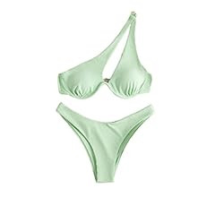 Lilosy Sexy Underwire One Shoulder Bikini High Cut Brazilian Swimsuit Set 2 Piece | Amazon (US)