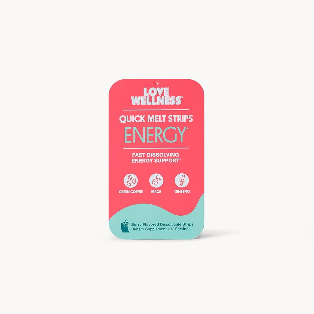 Love Wellness Energy* Quick Melt Strips - Fast-Dissolving Energy Support with Natural Caffeine an... | Amazon (US)