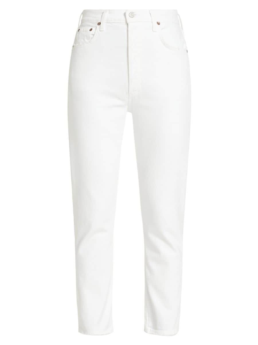 AGOLDE Riley High-Rise Stretch Straight-Leg Crop Jeans | Saks Fifth Avenue