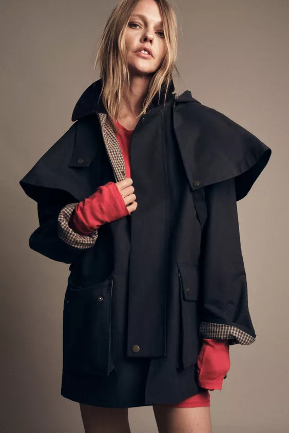 HOODED CONTRAST LAPEL TRENCH COAT ZW COLLECTION | Zara UK