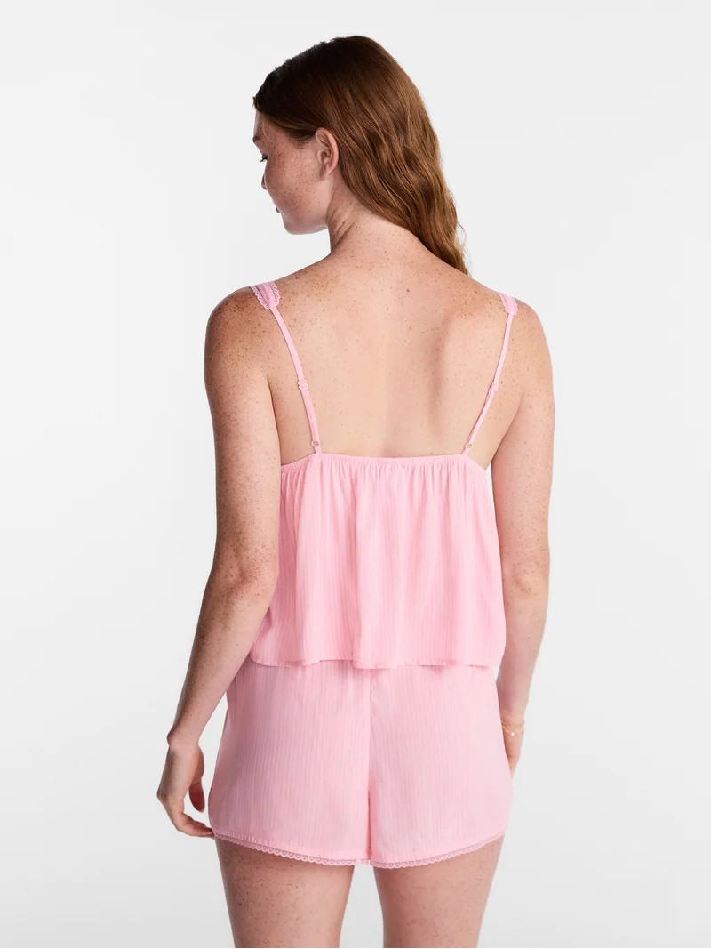 No Boundaries Woven Cami Top and Shorts Sleep Set, 2-Piece, Women's XS-XXL | Walmart (US)