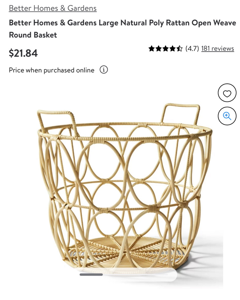 Walmart woven basket 
Under $25 
Home decor 

#LTKhome #LTKFind #LTKunder50