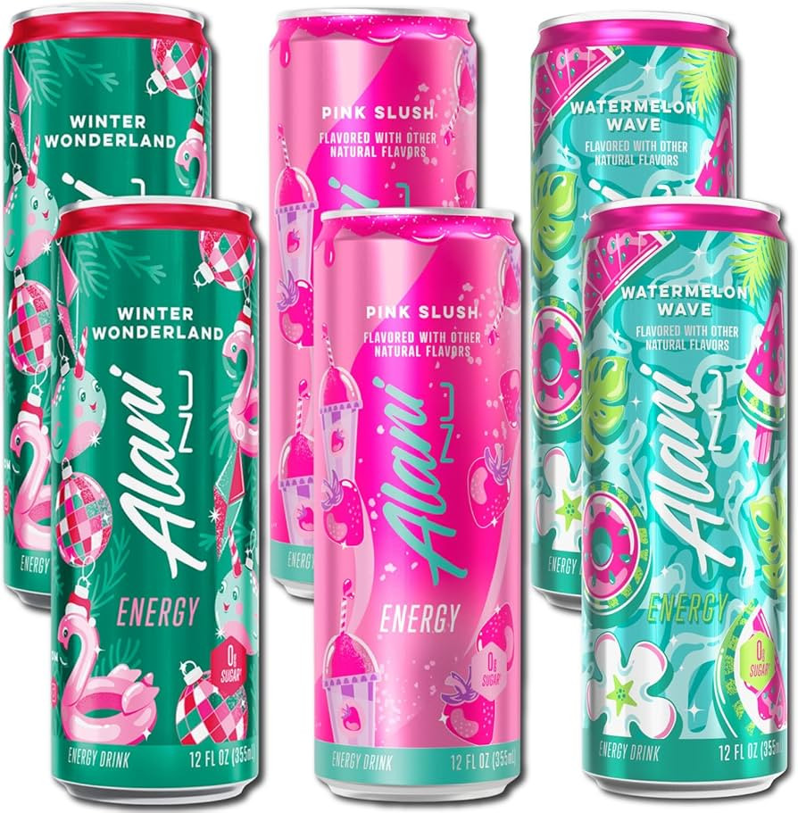 New Alani Energy Drinks Variety Pack Watermelon Wave, Pink Slush, Winter Wonderland Flavors Sugar... | Amazon (US)