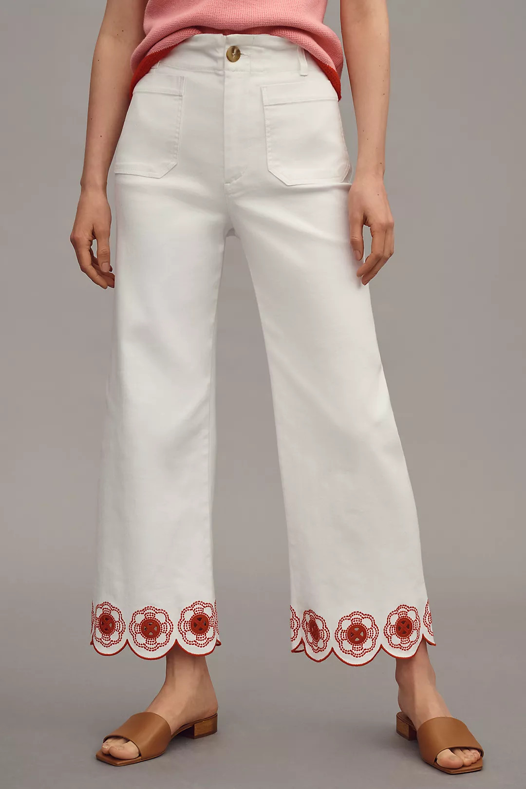 The Colette Cropped High-Rise Wide-Leg Jeans by Maeve: Scallop-Hem Edition | Anthropologie (US)