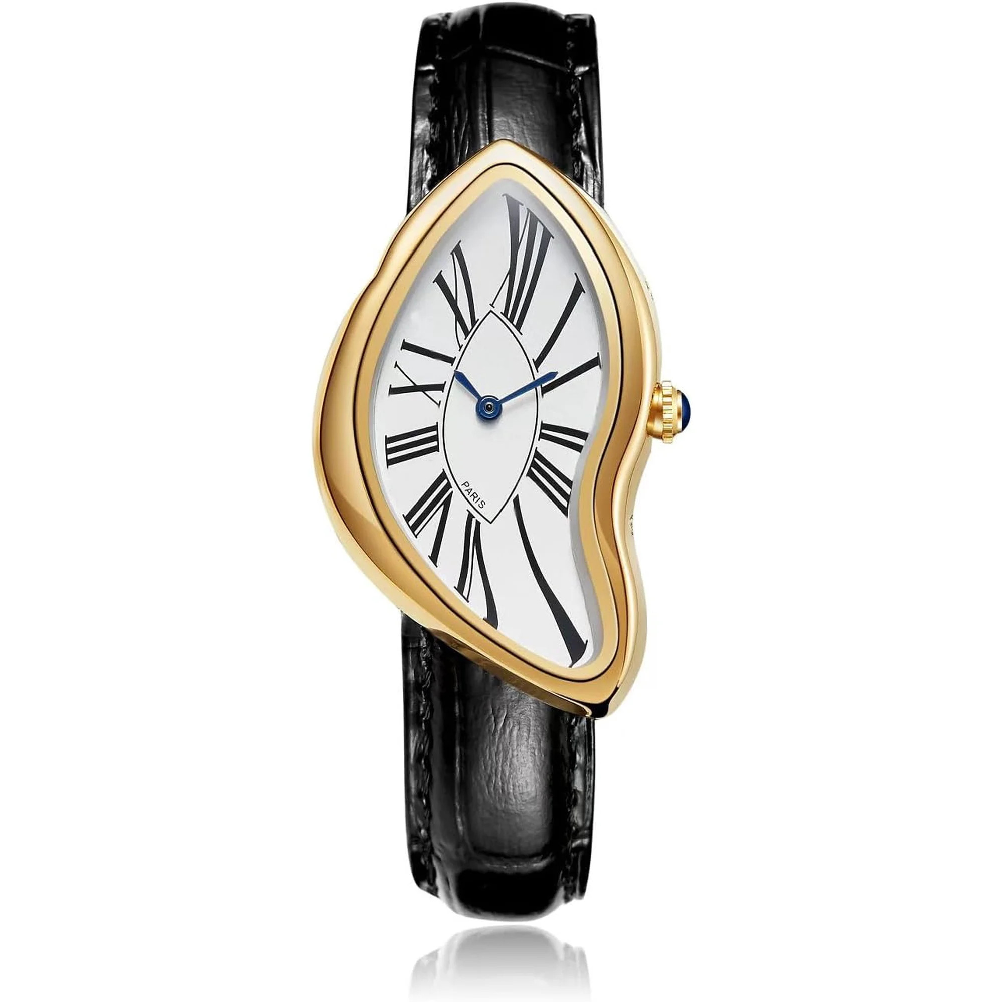 Creative Melting Luxury Watch for Men Women Stylish Analog Quartz Wristwatch with Genuine Leather... | Walmart (US)