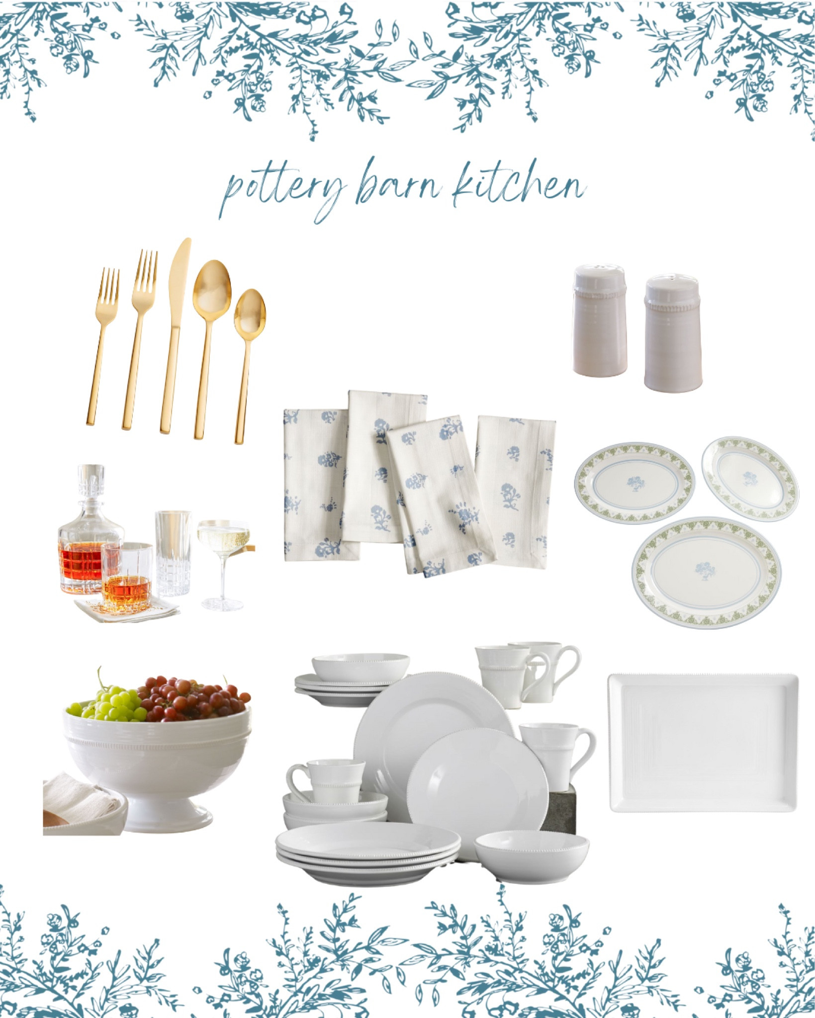 Wedding registry featuring my pottery barn kitchen picks! Dining set, cutlery, linen napkins, serve ware, decanters & more.

#LTKunder100 #LTKwedding #LTKhome