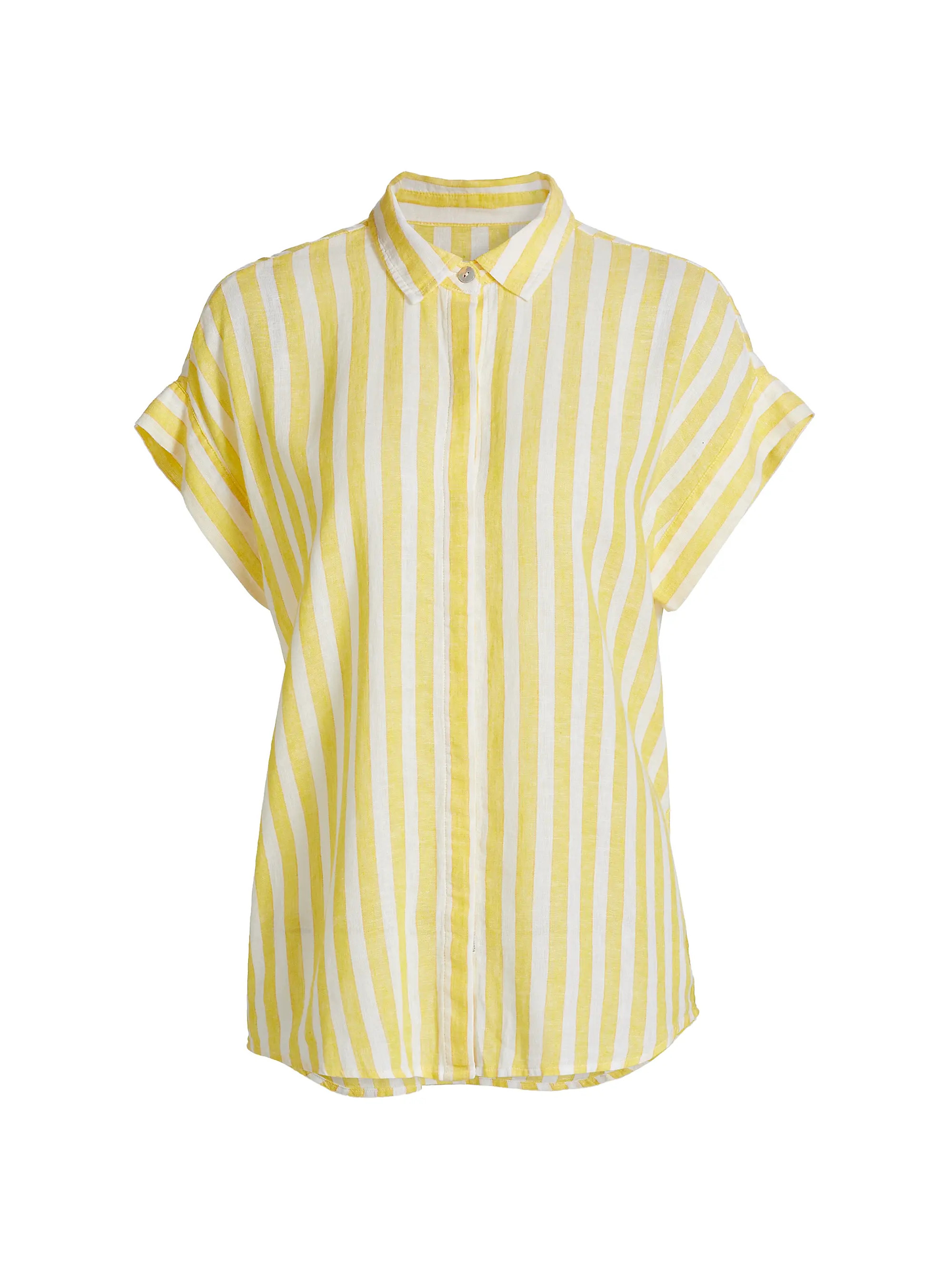 Jamie Striped Linen-Blend Shirt | Saks Fifth Avenue