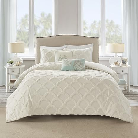Harbor House Cannon Beach 3 Piece Cotton Chenille Comforter Set White King | Amazon (US)