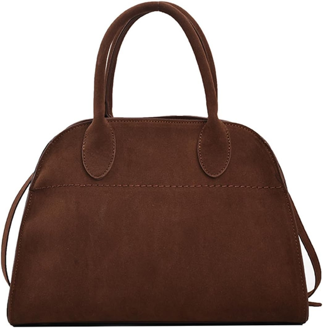 Womens Suede Tote Bag, Faux Leather Tote Bag for Women Vintage Top Handle Bag Fashion Retro Shoulder Satchel Bag | Amazon (US)