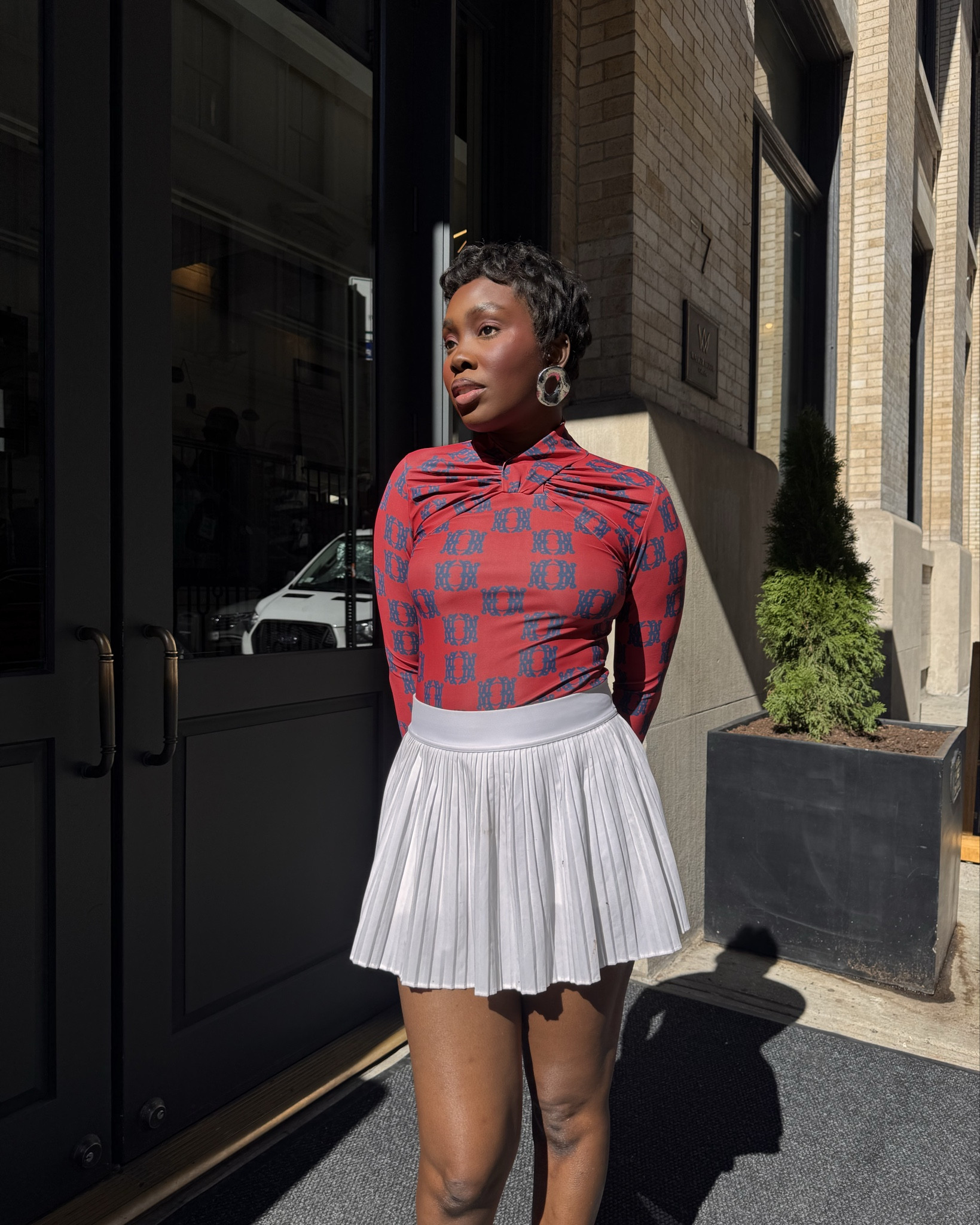 On the Streets of New York in white tennis skirt and turtleneck long sleeve top. #ootd #newyork #fashion #streetstyle 

#LTKStyleTip #LTKShoeCrush #LTKNYFW