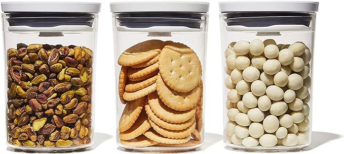 OXO Good Grips 3-Piece Mini Round POP Canisters | Includes three 0.6 Qt/0.6 L Containers | Airtig... | Amazon (US)