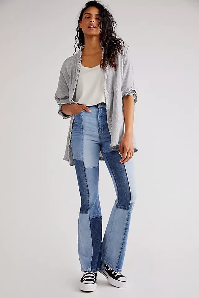 Skylar Patched Jeans | Free People (Global - UK&FR Excluded)