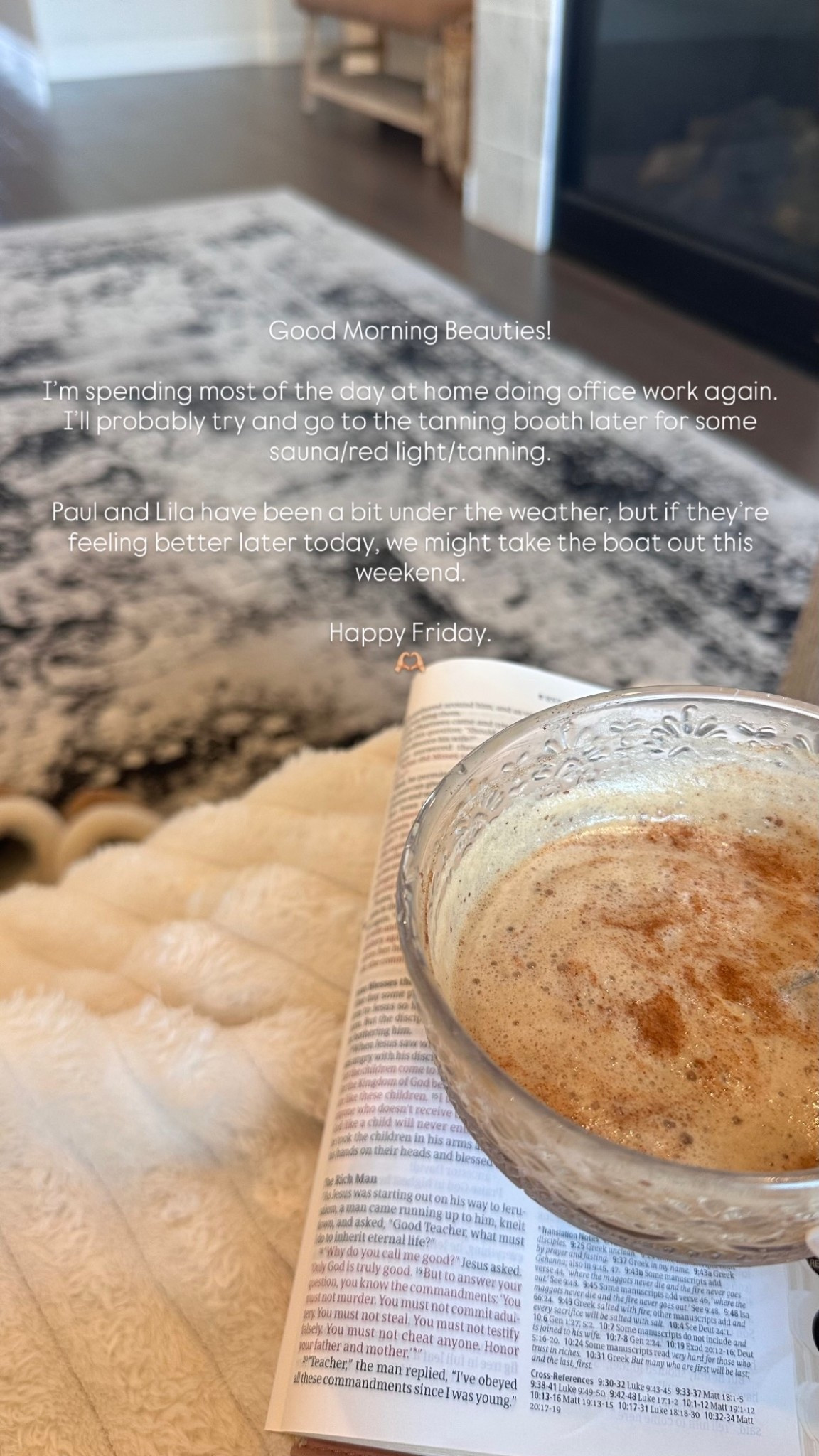 Good Morning Beauties!

I’m spending most of the day at home doing office work again. I’ll probably try and go to the tanning booth later for some sauna/red light/tanning. 

Paul and Lila have been a bit under the weather, but if they’re feeling better later today, we might take the boat out this weekend. 

Happy Friday. 
🫶🏼

#FridayFeels #FaithAndJoy #Over40Community #ChristianEncouragement #LittleWins #JoyfulLiving #ChristianInfluencer #WeekendMindset

#LTKmorningroutine #LTKdayinmylife #LTKstorytime