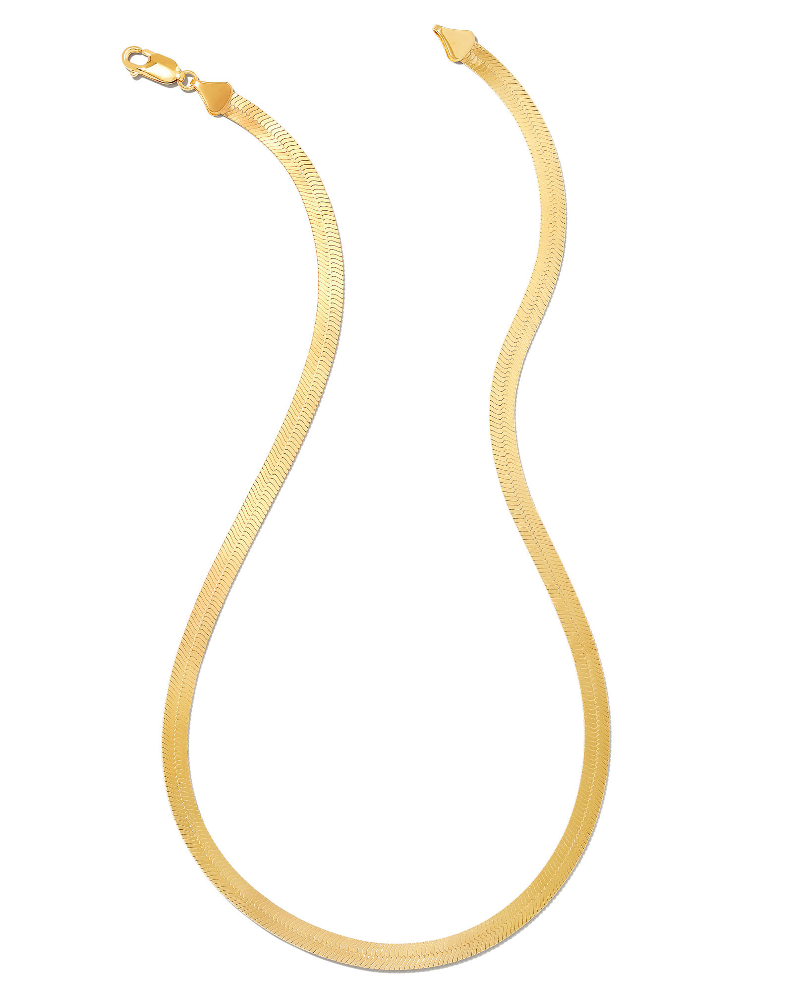 Wide Herringbone Chain Necklace in 18k Gold Vermeil | Kendra Scott