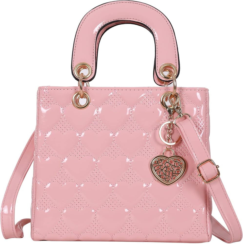 Qiayime Purses and Handbags for Women Shiny Patent Ladies PU Leather Fashion Top Handle Satchel S... | Amazon (US)