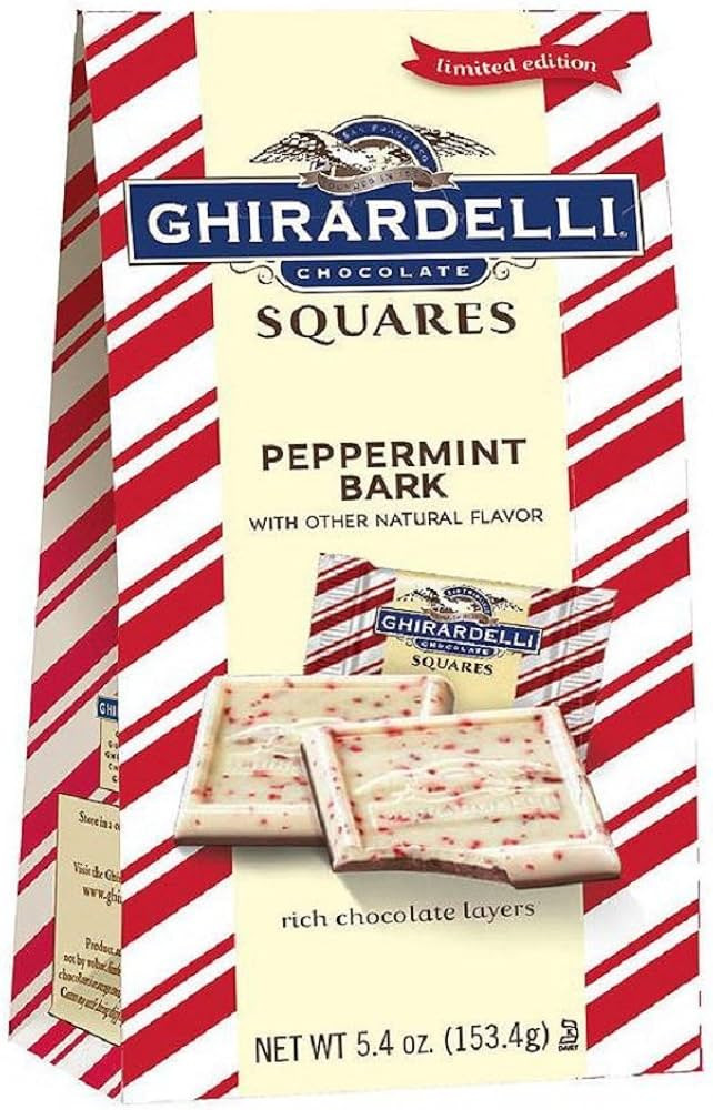 Ghirardelli Chocolate Squares LIMITED EDITION Peppermint Bark 5.4 oz | Amazon (US)