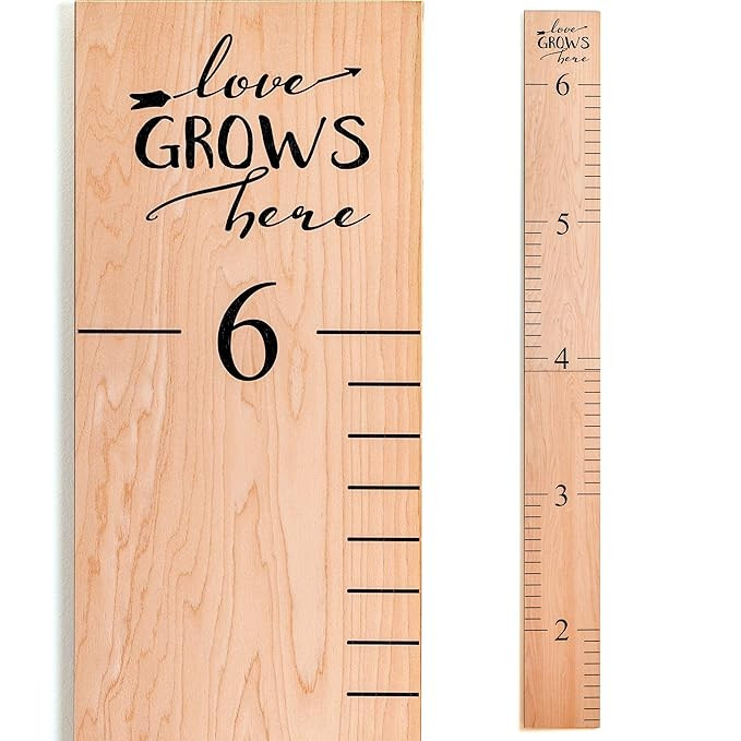 Headwaters Studio Wooden Ruler Growth Chart for Kids + Free Height Measurement Milestone Stickers... | Amazon (US)