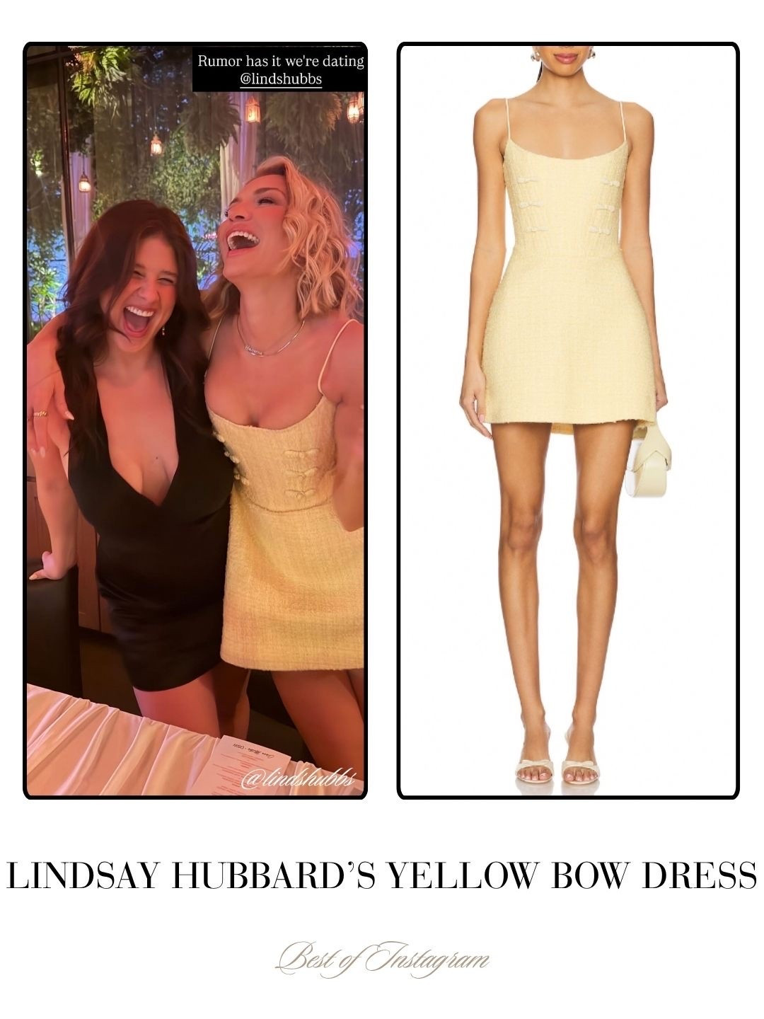 Lindsay Hubbard’s Yellow Bow Dress 📸 = @lindshubbs
