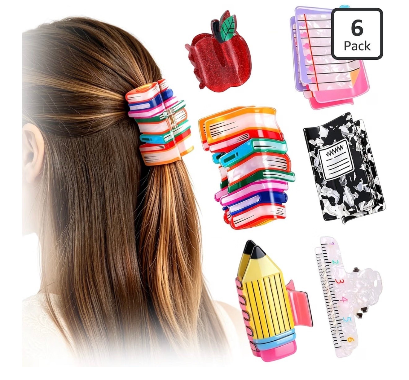 Cutest Teacher Hair Claw Clip Set for Back-to-School 🍎✏️

If you love fun accessories, this 6-piece back-to-school hair claw clip set is too cute to pass up! 🍎📚 Featuring playful school-inspired designs like stacked books, a pencil, notebook, apple, and ruler, these clips are the perfect way to add a little personality to your classroom style all school year long.

Perfect for:
🍎 Teachers & school staff
✏️ First day of school outfits
📚 Teacher appreciation gifts
💕 Classroom fun & spirit days
🎒 Back-to-school accessories
🎁 Gifts for your favorite educator

These sturdy claw clips work for everyday hairstyles while adding the cutest finishing touch to messy buns, ponytails, and half-up styles. Whether you’re heading into the classroom or shopping for a teacher gift, this fun set is sure to get compliments!

Teacher outfits, back-to-school accessories, teacher hair clips, school-themed claw clips, teacher gifts, teacher appreciation, classroom style, first day of school outfit, educator fashion, cute hair accessories, Amazon teacher finds, school supplies, book lover gifts, classroom essentials.

#LTKKids #LTKmomlife #LTKSeasonal