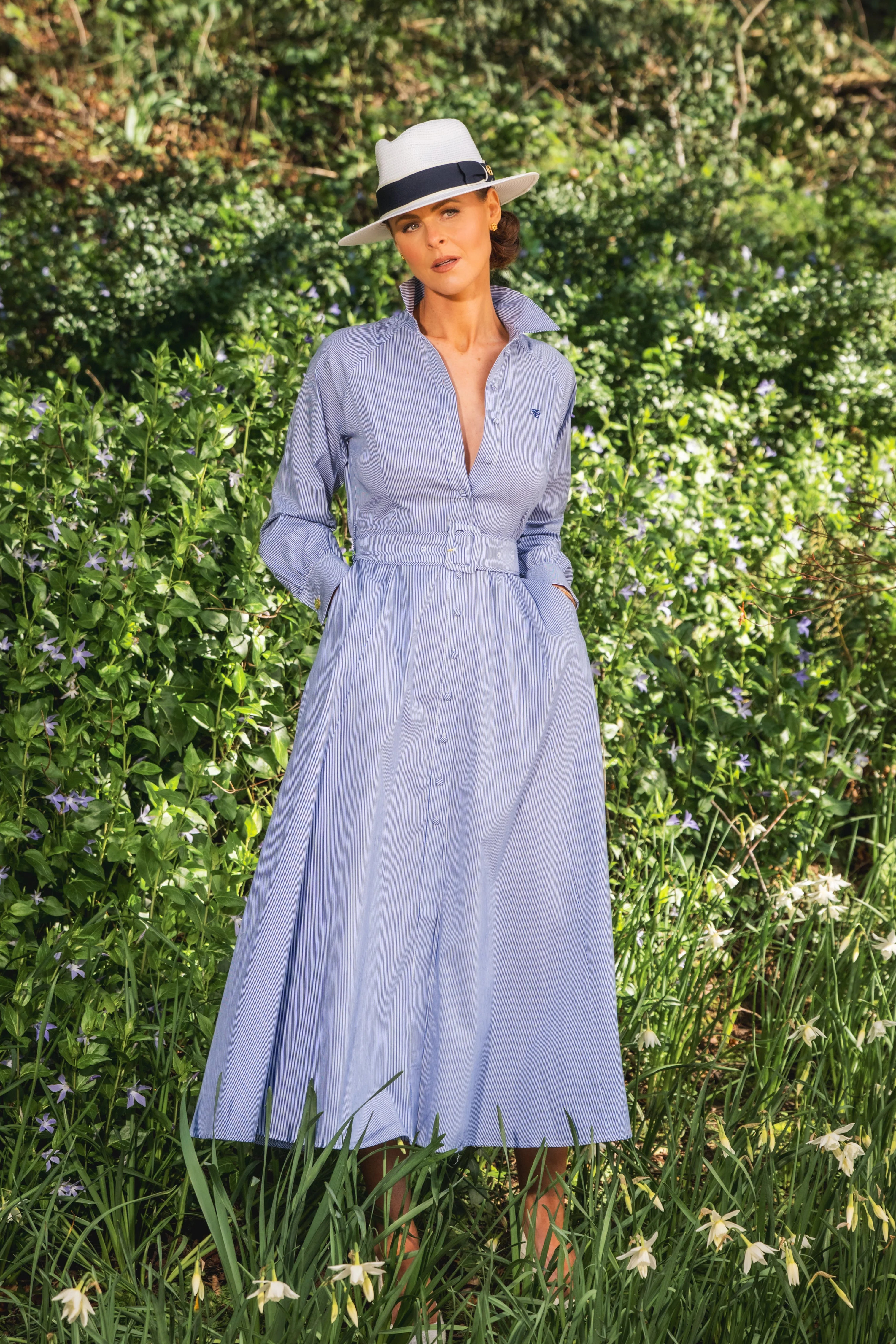 Aimee Dress (Blue Stripe) | Holland Cooper
