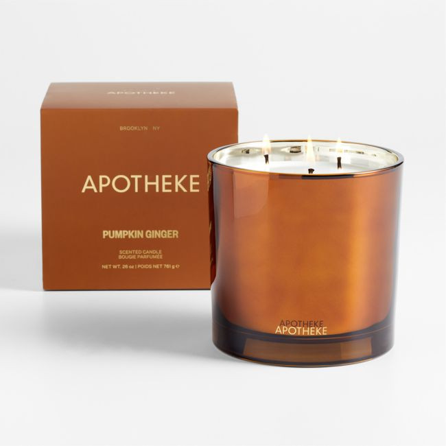 Apotheke Pumpkin Ginger 3-Wick Scented Candle | Crate & Barrel