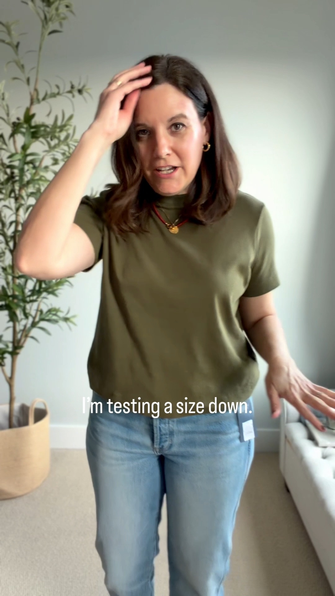I’ve been testing a size down in the Target midrise boyfriend jeans that I shared last week. I’ve worn them around the house to test and I am loving them. They have a high cotton count but aren’t overly rigid. I’m liking them so much that I’m willing to deal with the button fly. In my true size, they’re loose in the crotch and belly. ￼

#LTKOver40 #LTKSaleAlert #LTKMidsize