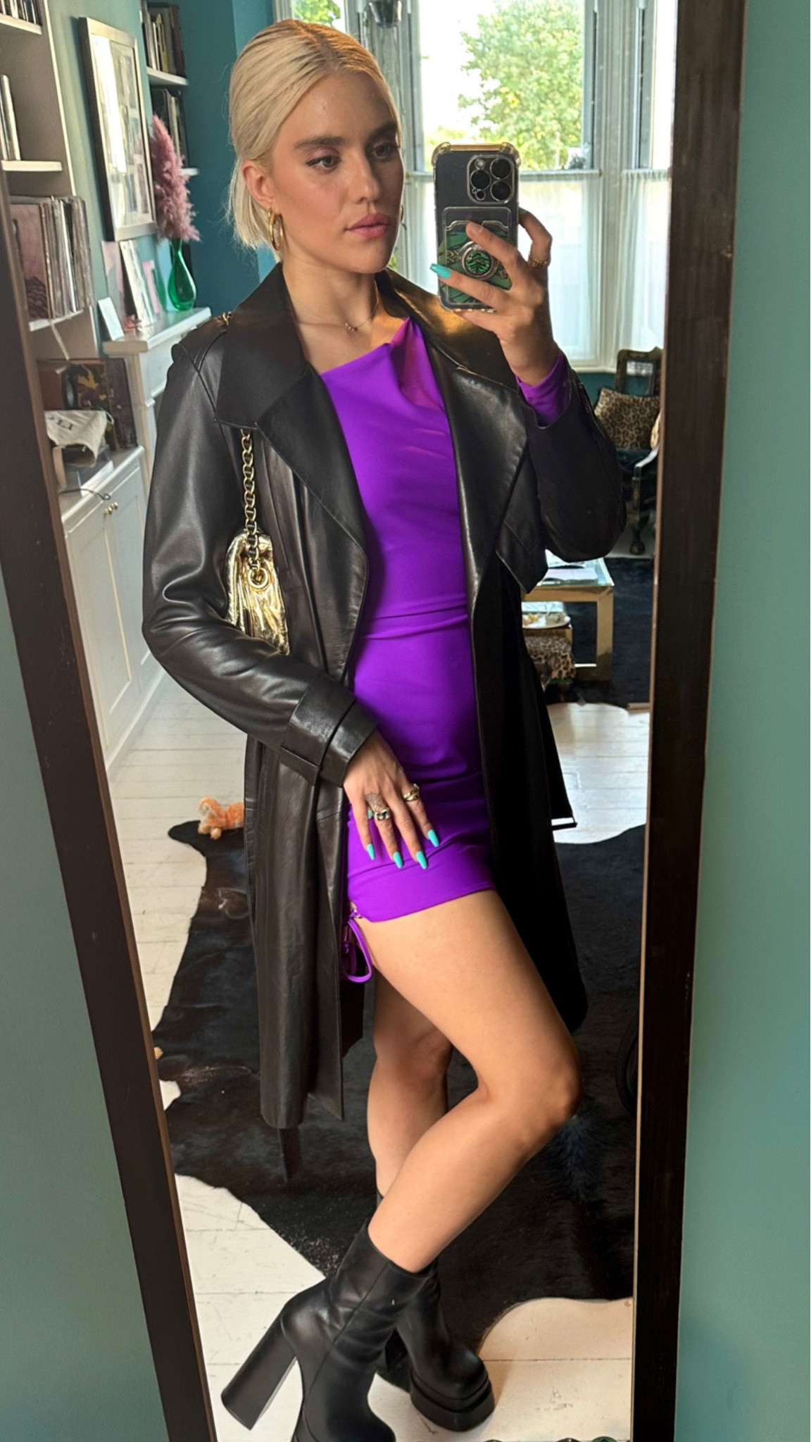 Purple dress, leather jacket, vintage, sustainable fashion, vintage leather jacket, platform black boots, black & purple outfit 

#LTKstyletip #LTKeurope #LTKSeasonal