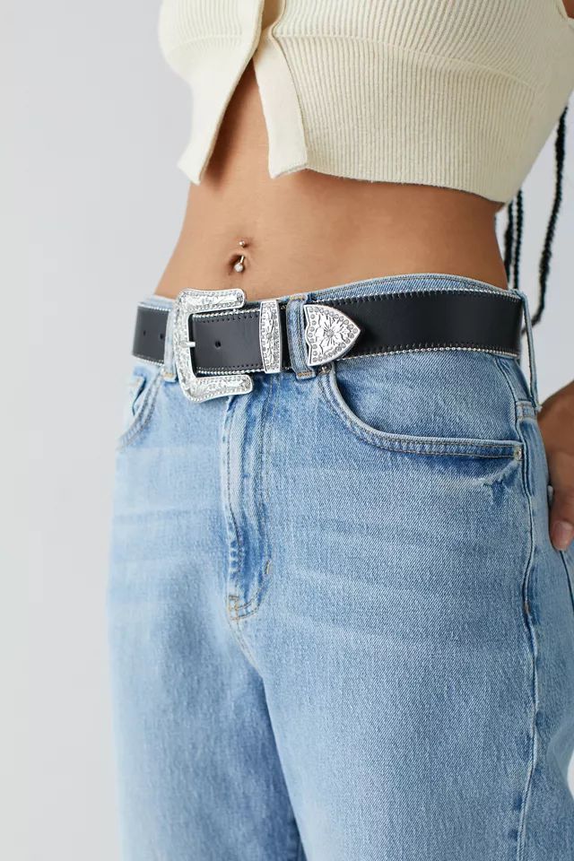 Rhinestone Buckle Western Belt | Urban Outfitters (US and RoW)