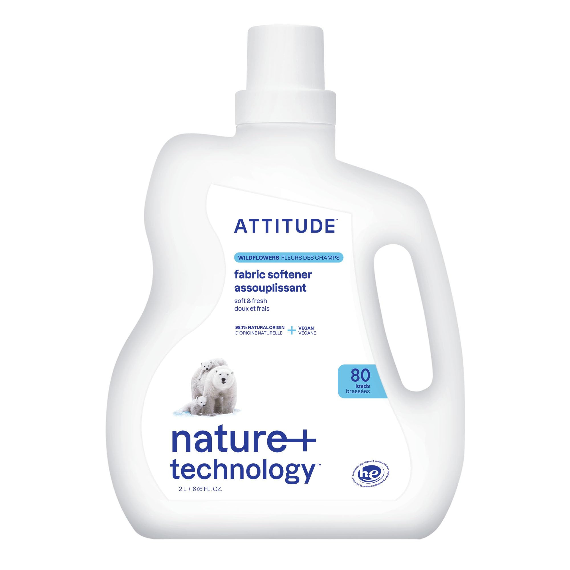 ATTITUDE Liquid Fabric Softener, Plant-Based & Vegan, HE Compatible, Naturally Derived, Wildflowe... | Amazon (US)
