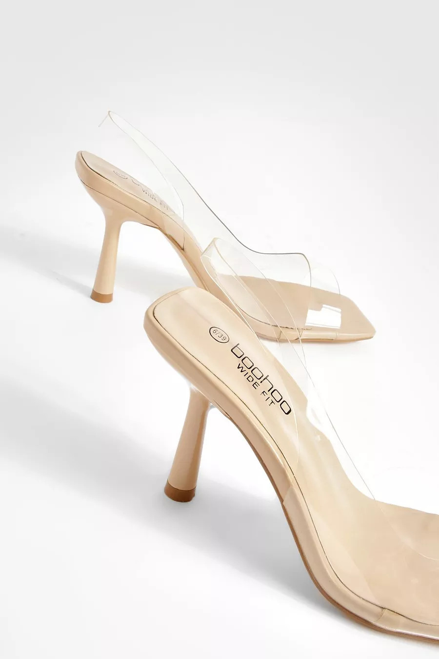Breite Passform durchsichtige Heels | Boohoo.com (DE)