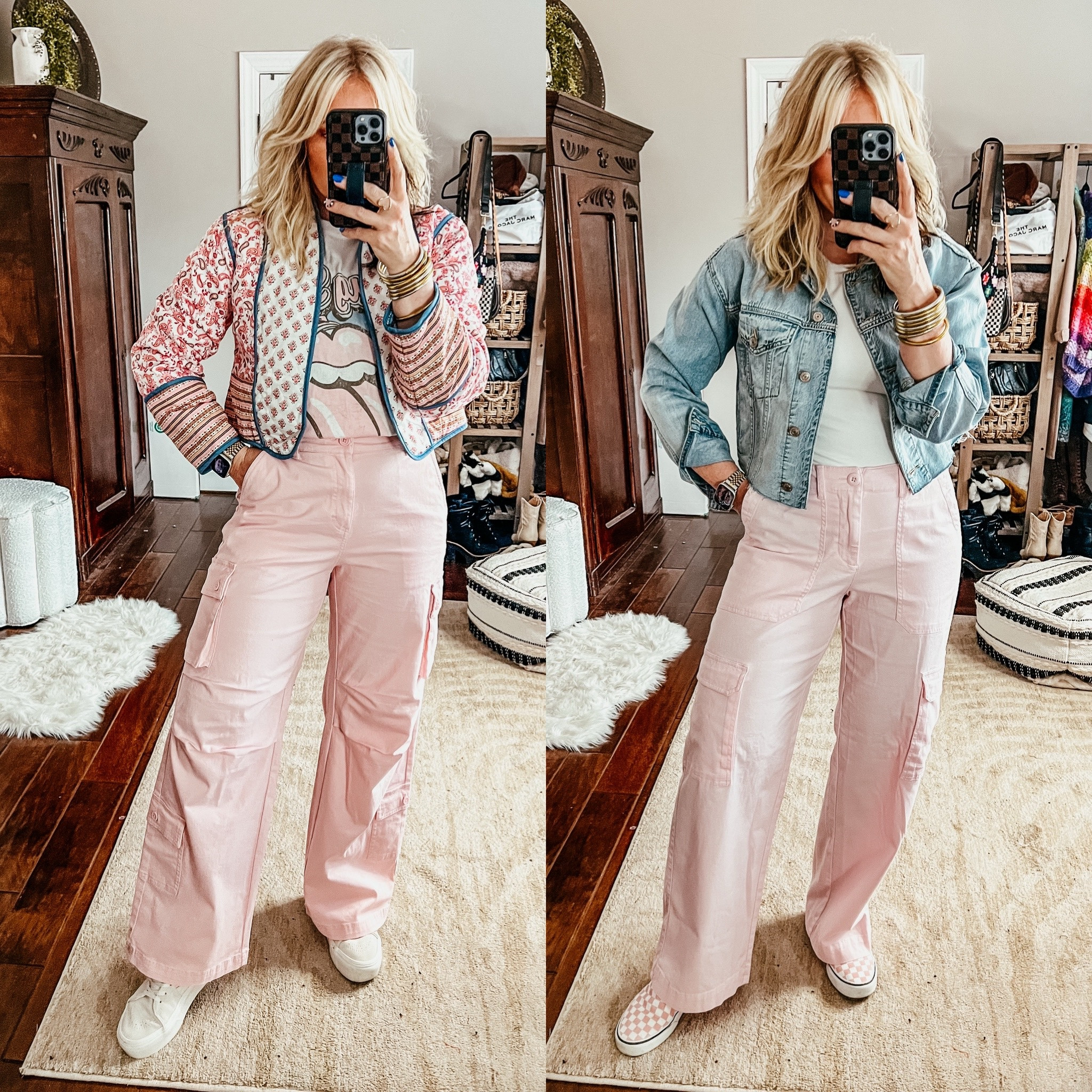Two pink cargo pants from Target! 
Cargo pants, pink pants, pink cargo pants, target finds, target pants, vans, denim jacket, quilted jacket, amazon finds, cropped denim jacket, checkered vans 

#LTKSeasonal #LTKover40 #LTKstyletip