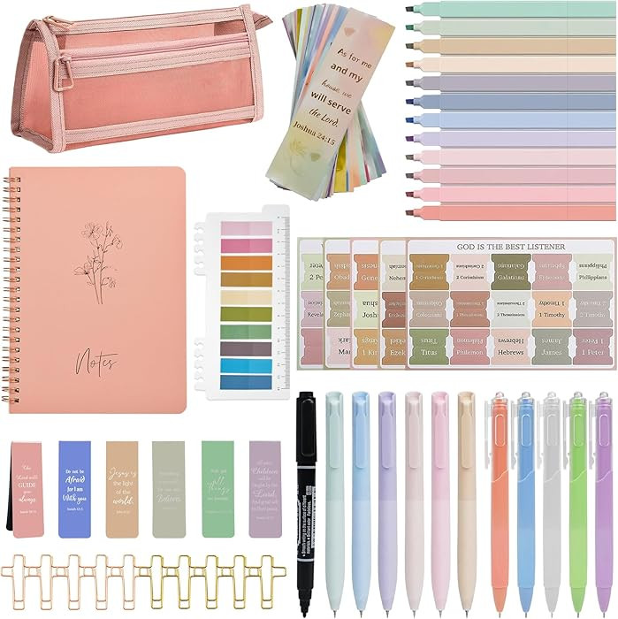 HRFGWDD Bible Study Supplies [78 PCS] for Women - Bible Journaling Kit with No Bleed Highlighters... | Amazon (US)