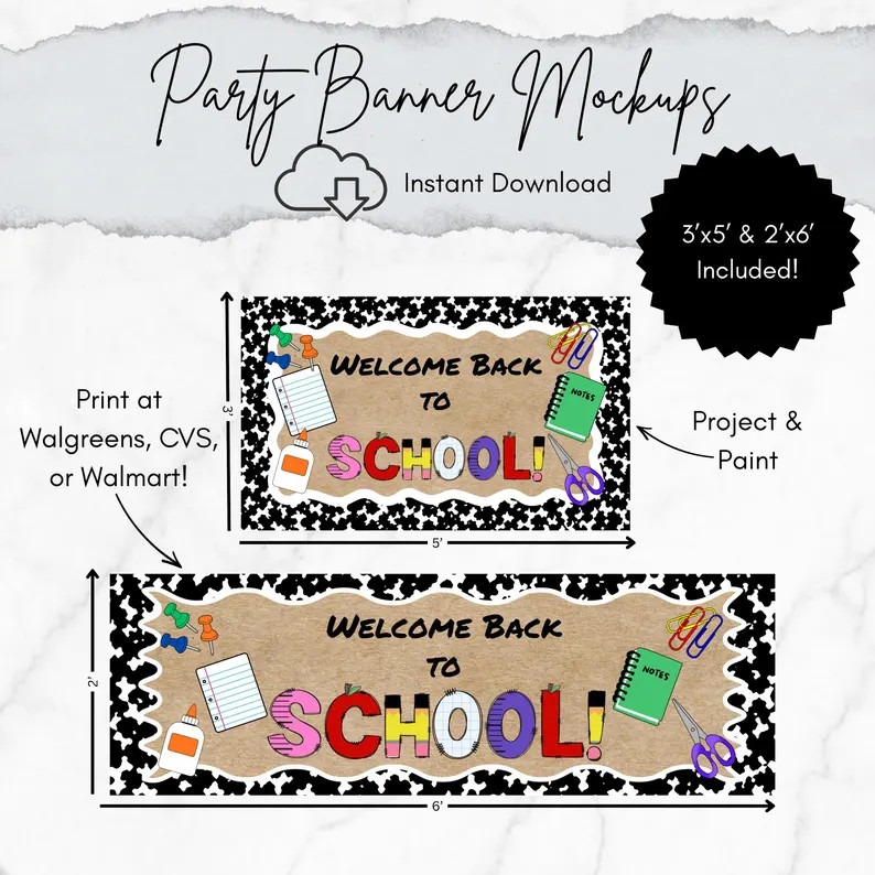 Welcome Back to School Classroom Banner Template, 3x5 or 2x6 | Edit in Canva, Project and Paint o... | Etsy (Global)