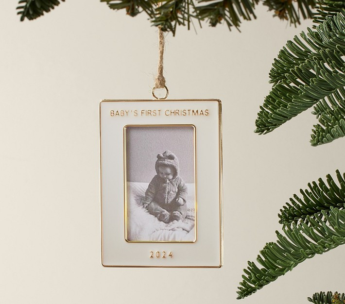 Baby's First Enamel Frame Ornament | Pottery Barn Kids