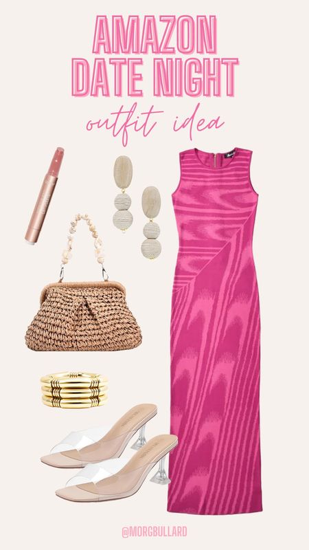 Summer date night outfit idea | Amazon summer dress | Amazon woven summer clutch | Amazon summer statement earrings | Amazon clear heels 

#LTKSeasonal #LTKFindsUnder100 #LTKStyleTip