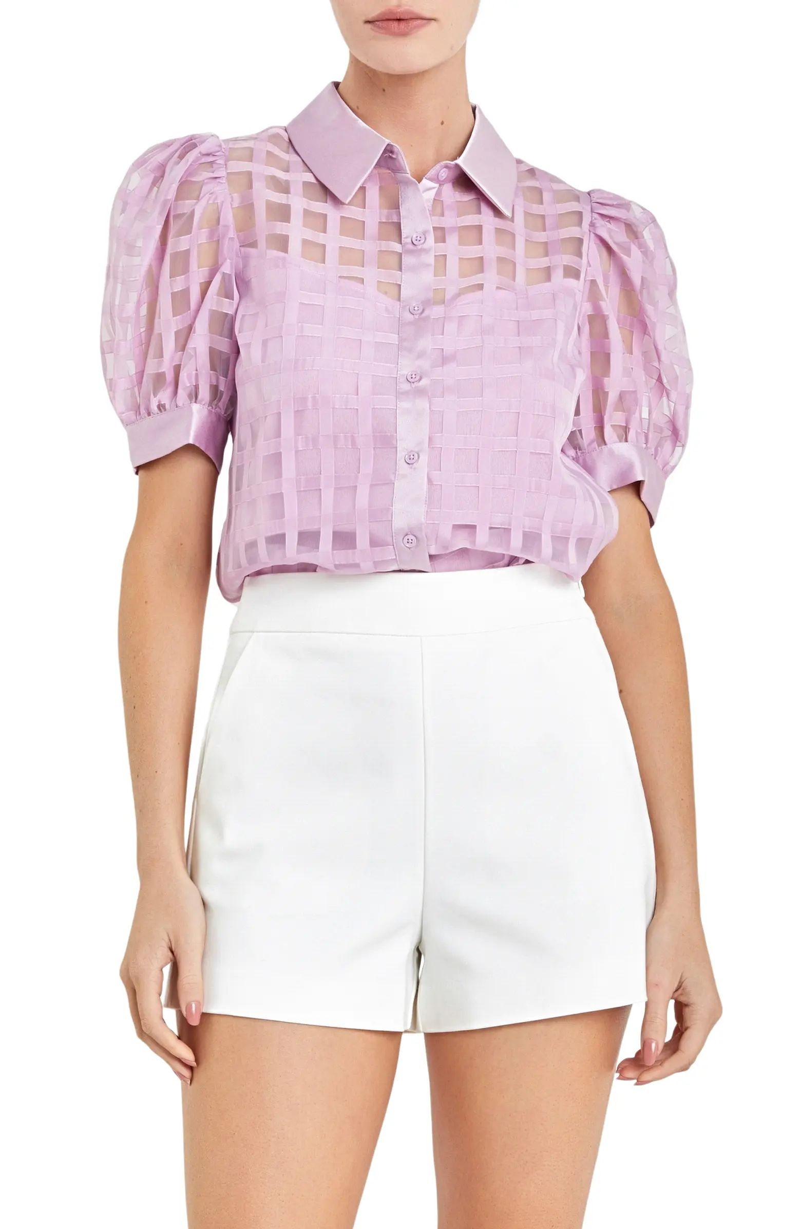 Puff Sleeve Organza Top | Nordstrom