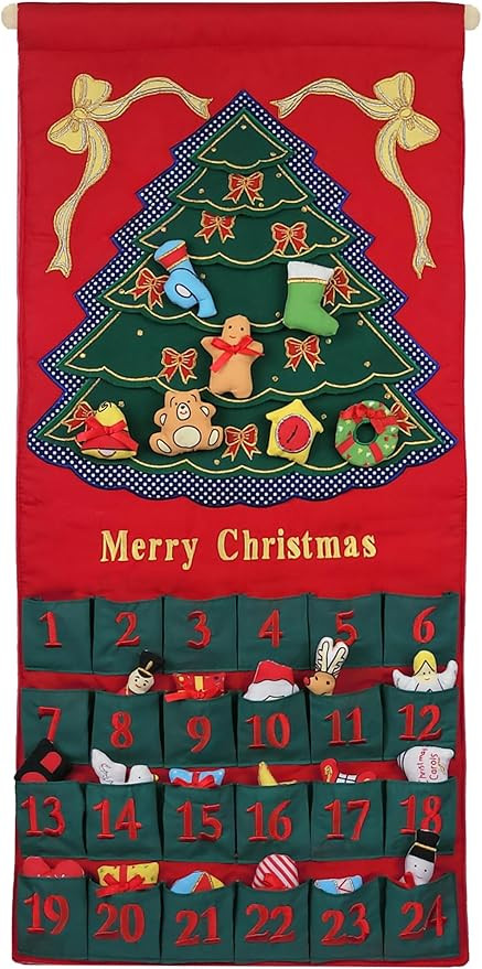 Merry Christmas Green Tree Advent Calendar by Pockets of Learning | Festive Holiday Décor, Seaso... | Amazon (US)