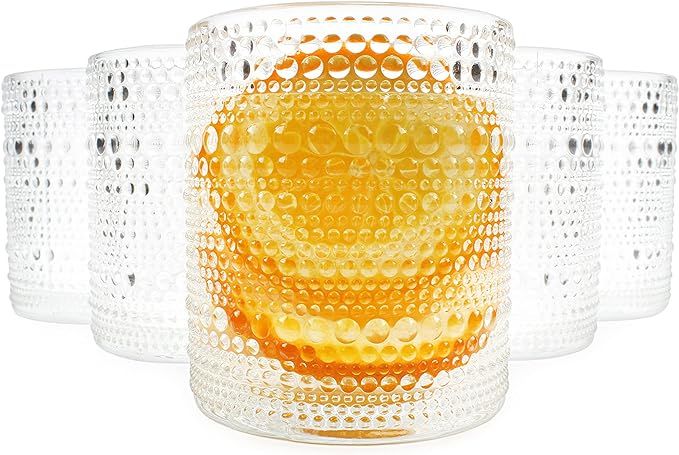 Darware Hobnail Drinking Glasses (12oz, 6pk, Clear); Old-Fashioned Beverage Glasses for Tabletop,... | Amazon (US)