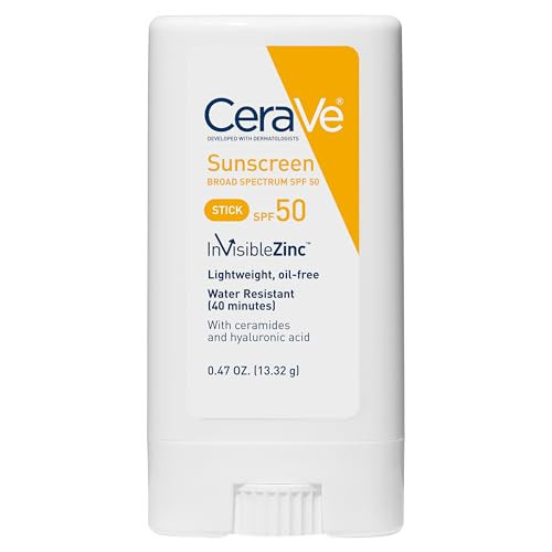 CeraVe Mineral Sunscreen Stick SPF 50, Broad Spectrum SPF + Hyaluronic Acid + Ceramides, Titanium Dioxide & Zinc Oxide, 100% Mineral Face Sunscreen Stick, Fragrance Free & Oil Free | Amazon (US)