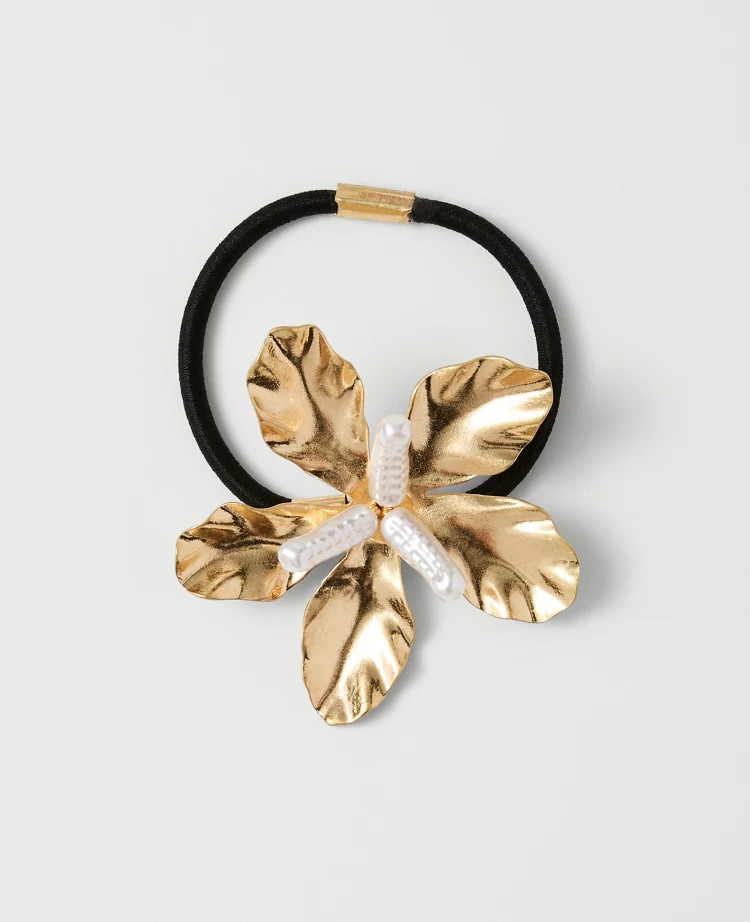 Metal Flower Hair Tie | Ann Taylor