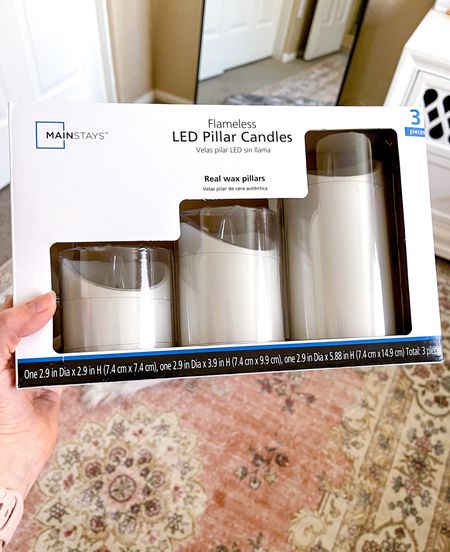 Just under $10 for this set of flameless wax candles. 




Walmart finds, Walmart home decor, Walmart Pillar candles, flameless candles 

#LTKSeasonal #LTKhome #LTKfindsunder50